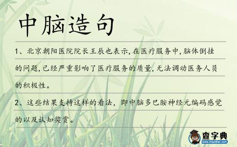 中腦造句