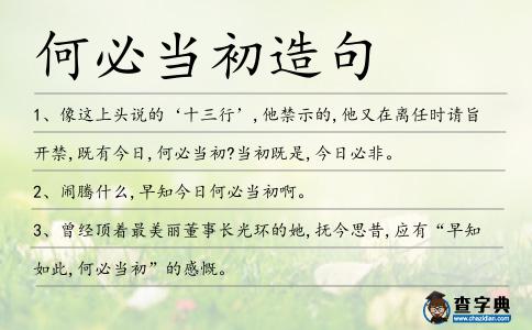 何必當初造句