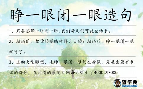 睜一眼閉一眼造句