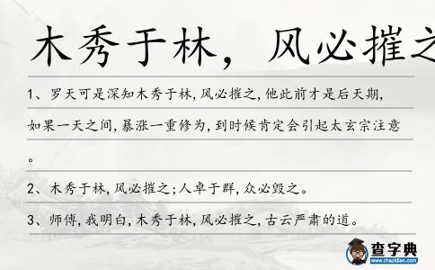 木秀于林，風(fēng)必摧之造句