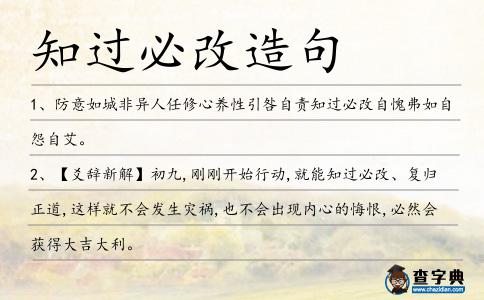 知過必改造句