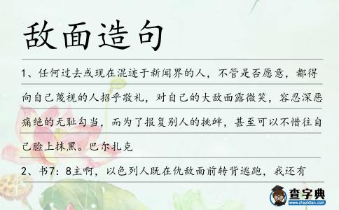 敵面造句