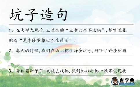 坑子造句