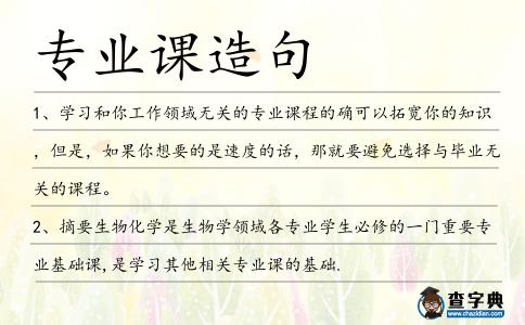 專業課造句
