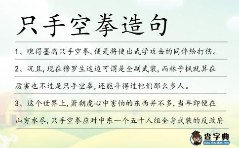 只手空拳造句
