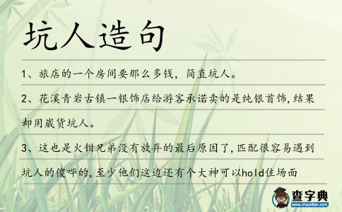 坑人造句