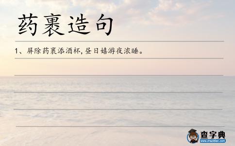 藥裹造句