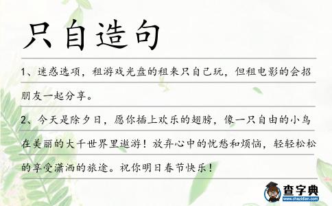 只自造句