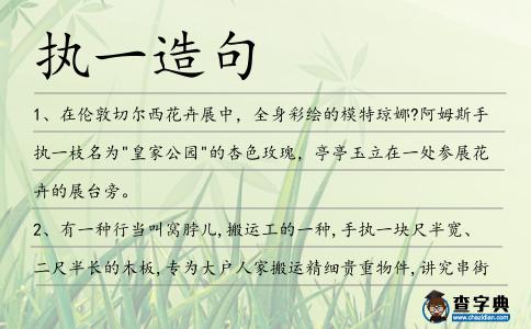 執一造句