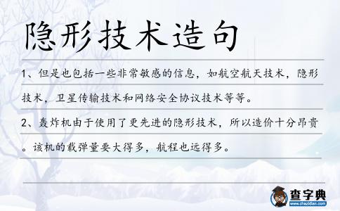 隱形技術(shù)造句