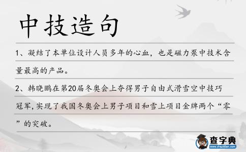 中技造句