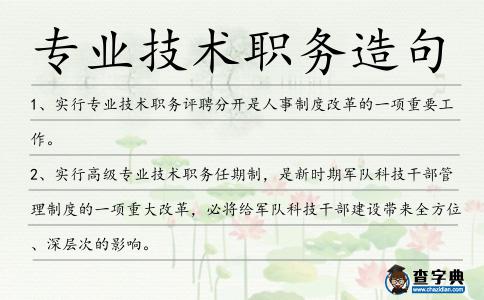 專業技術職務造句
