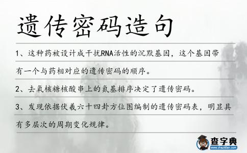 遺傳密碼造句