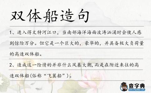 雙體船造句