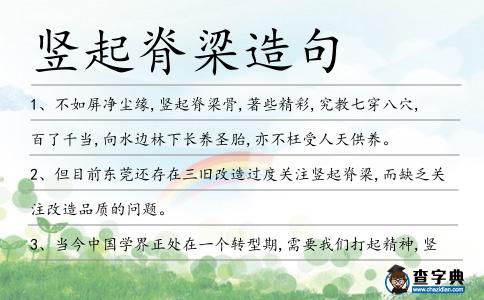 豎起脊梁造句