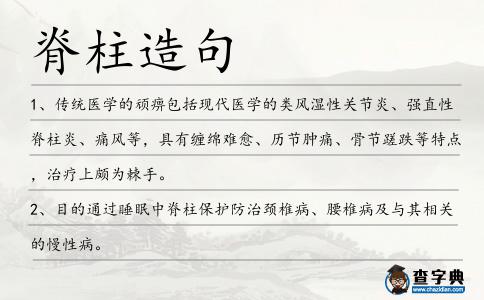 脊柱造句