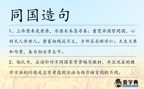 同國造句
