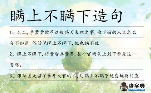 瞞上不瞞下造句