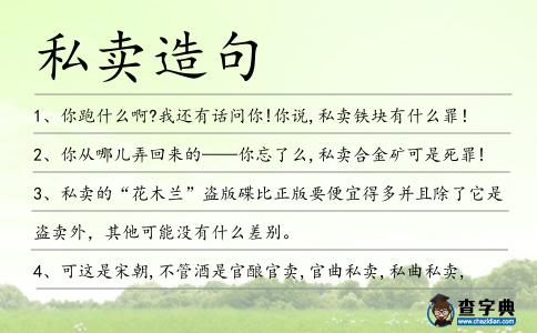 私賣造句