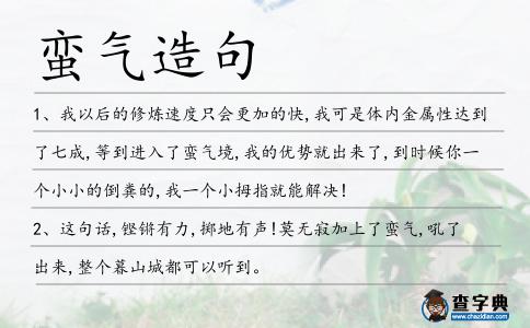 蠻氣造句