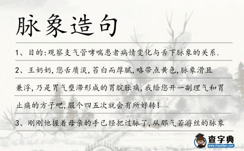 脈象造句