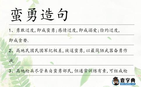 蠻勇造句