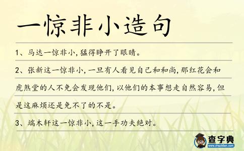 一驚非小造句