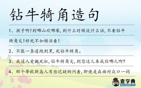鉆牛犄角造句