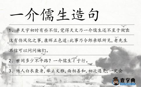 一介儒生造句