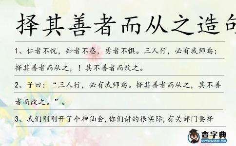 擇其善者而從之造句
