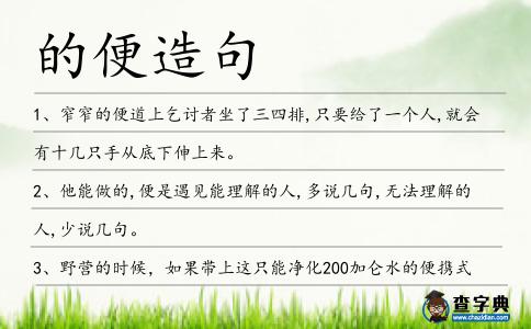 的便造句