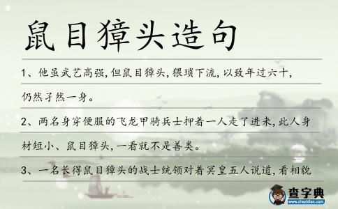 鼠目獐頭造句