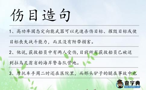 傷目造句