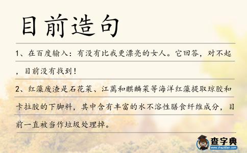 目前造句