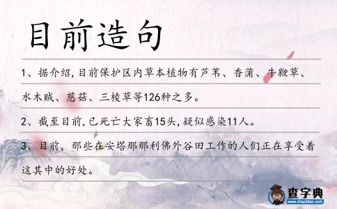 目前造句