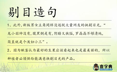 剔目造句