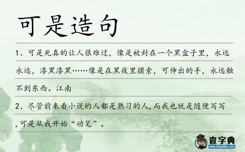 可是造句