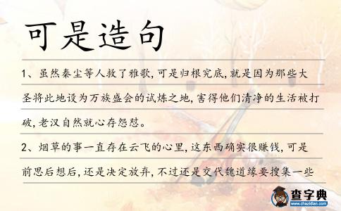 可是造句