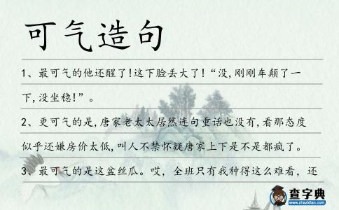 可氣造句