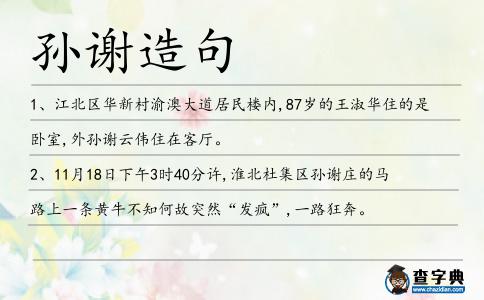 孫謝造句