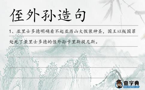 侄外孫造句