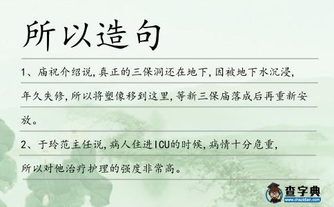 所以造句