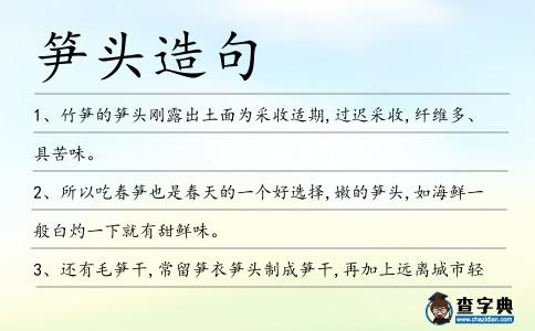 筍頭造句