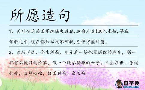 所愿造句