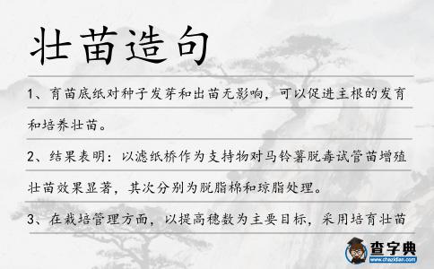 壯苗造句