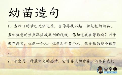 幼苗造句