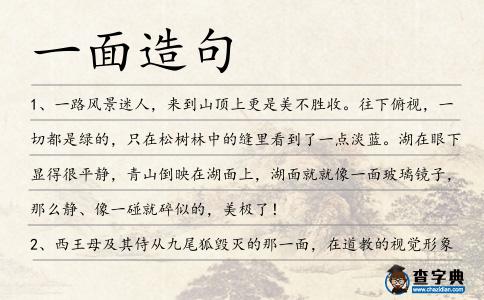 一面造句