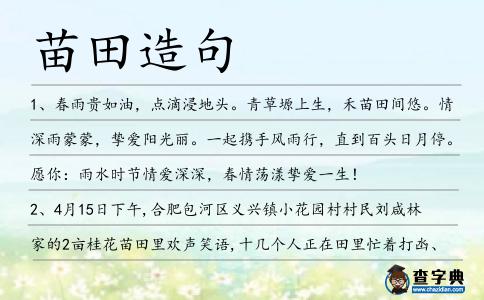 苗田造句