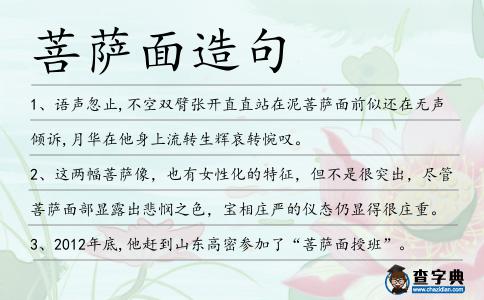 菩薩面造句