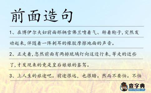 前面造句